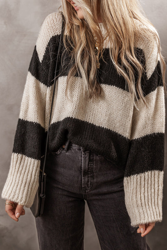 Color Block Pullover Sweater